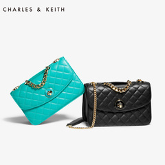 CHARLES&KEITH 女包 CK2-70700082 斜跨菱格链条包单肩手提小包