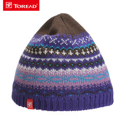 探路者2016冬季新款户外男女通用民族风针织滑雪保暖帽HELE90013