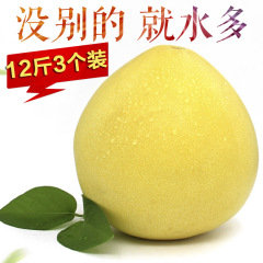 【巴谷鲜】平和白心蜜柚12斤精包装 g溪白肉柚子新鲜水果3个大果