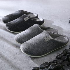 棉拖鞋冬季男士室内防滑厚底情侣日式低包跟居家居地板拖鞋女冬天