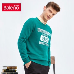Baleno/班尼路时尚休闲青年套头衫男 韩版圆领印花卫衣