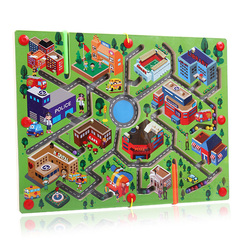 大号运笔磁性迷宫 城市魔方交通迷宫之城 走珠亲子游戏益智力玩具