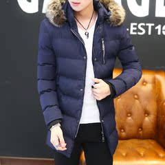 男士中长款棉袄 冬季加厚外套韩版衣服青年学生袄子修身冬装棉衣