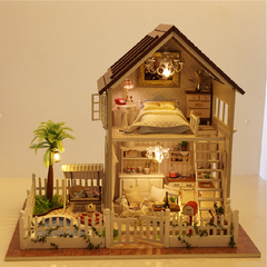 智趣屋diy小屋巴黎公寓手工生日礼物拼装 玩具创意房子模型 别墅