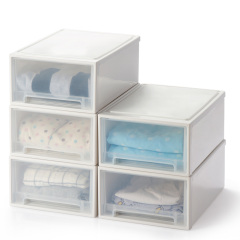 【3个装】百露加厚抽屉式收纳柜可叠加透明收纳箱塑料儿童整理柜