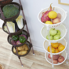 塑料蔬菜水果厨房置物架收纳筐落地多层三角架储物用品具3菜篮子4