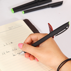 文娃0.5磨砂签字笔中性笔文具办公水笔黑色笔芯商务广告笔定制