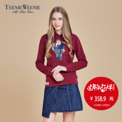 Teenie Weenie小熊2016冬季新品女士经典连帽套头卫衣TTMW68960I