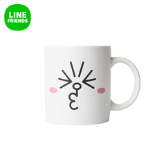 LINE FRIENDS 可妮兔陶瓷杯 动漫双面表情创意卡通形象