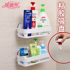 浴室吸盘置物架 卫生间吸壁式置物架壁挂免打孔洗手间厕所化妆品