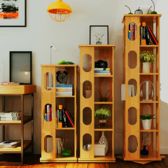 旋转书柜书架简易360度学生创意置物架子现代简约儿童小书架落地