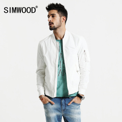Simwood简木男装2017春新款棒球领手臂口袋薄款修身夹克男士外套