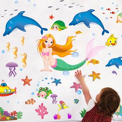 可移除墙贴儿童房卡通装饰贴纸家装贴画女孩卧室幼儿园布置美人鱼
