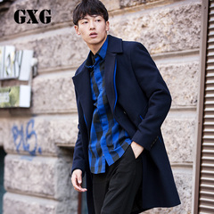GXG男装 冬季新品外套男韩版时尚长款羊毛呢大衣#64826009