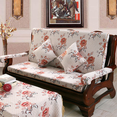 木质沙发垫垫带靠背连体实木红木布艺海绵加厚组合现代中式坐垫