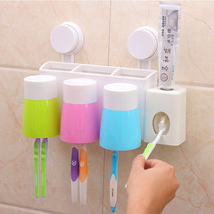 吸壁式牙刷架壁挂牙刷架漱口杯 刷牙杯自动挤牙膏器套装 款式可选