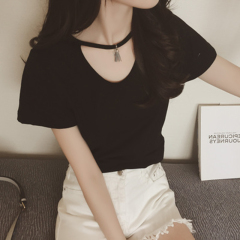 韩国夏装学生短袖t恤女甜美小清新百搭半袖打底衫学院风女装衣服