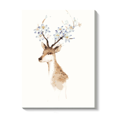 【佳彩天颜】diy数字油画客厅风景卡通动物大幅手绘装饰画 鹿头花