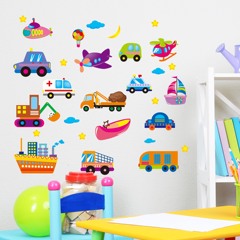 幼儿园教室儿童房男孩卧室背景装饰小汽车墙贴卡通墙壁贴画可移除