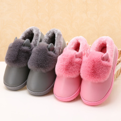 冬季棉拖鞋男女包跟居家防滑月子鞋保暖可爱卡通软底加厚毛毛鞋冬
