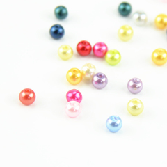 DIY手工材料串珠 6mm玻璃仿珍珠纽扣 彩色珠子 珍珠扣