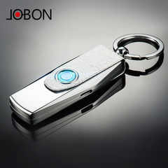 jobon中邦钥匙扣打火机充电防风男usb电子点烟器创意超薄个性礼物