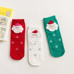 亚鹏2016秋冬季款女士中筒棉袜礼盒装创意圣诞老人中筒袜子