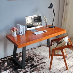 美式复古实木电脑桌台式桌家用写字台书桌简约简易办公桌子双人桌