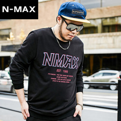 NMAX大码男装潮牌 春季款加肥加大卫衣潮流加厚印花长袖T恤