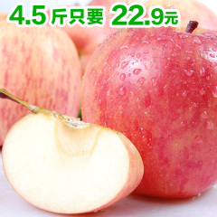 水果新鲜现摘沂源红富士苹果 精品沂源红苹果4.5斤装批发苹果包邮