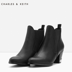 CHARLES&KEITH 短筒靴 CK1-90900014 尖头金属粗跟高跟女靴