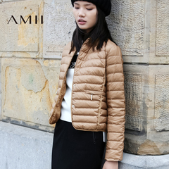 Amii[极简主义]2016新款90绒修身大码加厚外套短羽绒服女11671905
