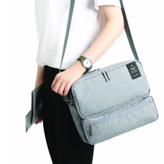 韩国男包大容量单肩包斜挎包男士公文包竖款商务休闲包包防水背包