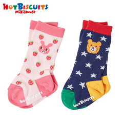 MIKIHOUSE HOT BISCUITS星星＆草莓☆可爱婴幼儿儿童高筒袜