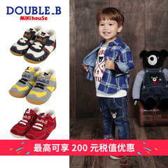 日本一段宝宝学步鞋小黑熊刺绣科学曲线 Mikihouse Double_B集货