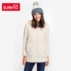 Baleno/班尼路 正反双面穿加绒开衫卫衣女 甜美风中长款拉链外套