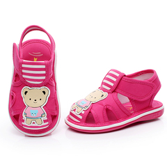 宝宝凉鞋叫叫鞋夏季男女童鞋防滑软底学步鞋0-1-3岁棉布婴儿凉鞋