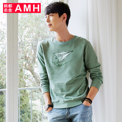 AMH2016秋季新款衣服男韩版修身男士t恤圆领纯棉长袖打底衫青年