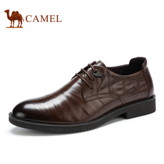 Camel/骆驼男鞋春季经典商务休闲男鞋牛皮系带男士皮鞋