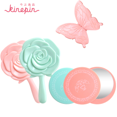 KINEPIN/今之逸品便携式随身化妆镜 小镜子 欧式玫瑰蝴蝶旋转镜
