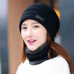 帽子女冬季韩版毛线帽女加绒加厚针织帽防风保暖月子帽包头套头帽