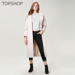 TOPSHOP2016秋冬新款羊毛混纺斑点面料长款大衣07W10KCRM