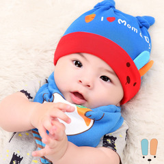 婴儿帽子春秋韩国男女新生儿帽0-3-6-12个月套头胎帽纯棉宝宝帽子