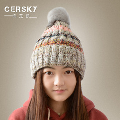帽子女冬季休闲百搭加厚绒韩国逛街青年少年学生甜美针织保暖帽子