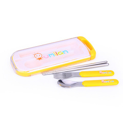 欧米兰 304不锈钢儿童餐具婴儿宝宝学生便携式筷子叉勺子套装盒子