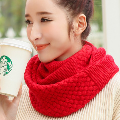 韩版秋冬季加厚毛线针织围脖女套头脖套学生时尚可爱围脖围巾