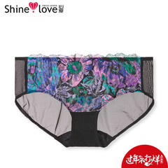 爱慕旗下Shinelove/心爱心爱印花蕾丝低腰三角裤SL22822
