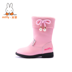 Miffy米菲童鞋2016冬季新款女童二棉靴中筒儿童靴子公主短靴69366