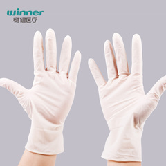 Winner稳健/一次性手套 医用手套有粉橡胶手套工业手术手套 100只