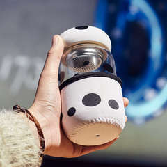 蘑菇玻璃杯便携韩国可爱水杯创意潮流过滤茶杯迷你带盖学生随手杯
